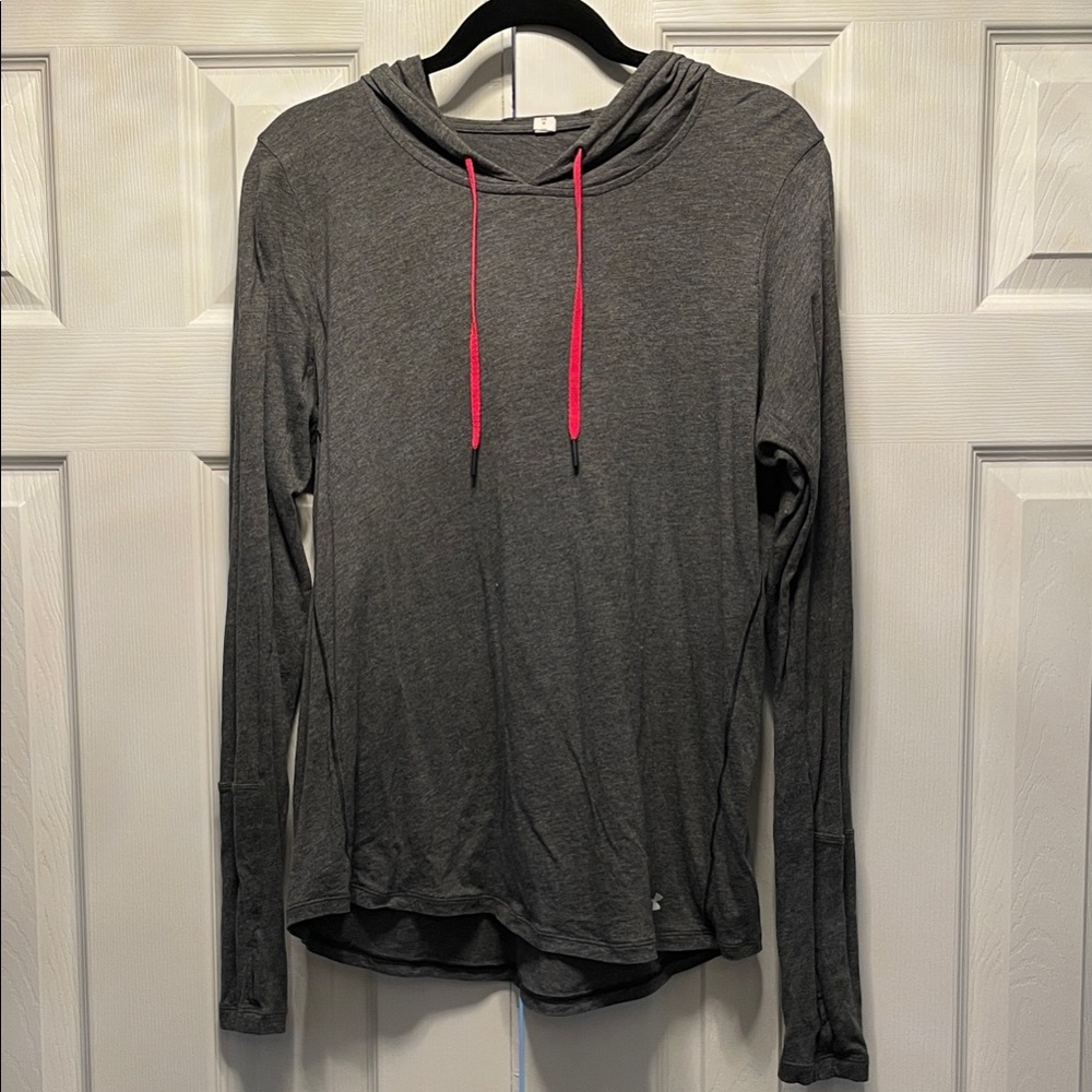 Under Armour Dark Gray Hoodie with Red Accents